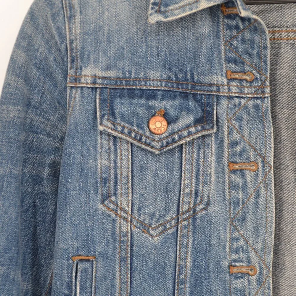 J. Crew Indigo Classic Denim Trucker Jacket Dark Wash Jean Blue Women's XS